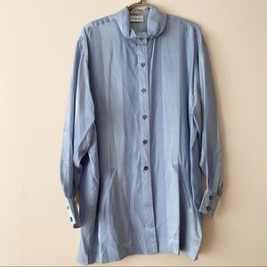 NWOT Benjudy’s Vintage 100% Silk Oversized Button Down Top